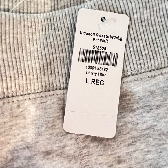 NWT- LL Bean Ultra Soft Gray Wide Leg Sweatpants. - Picture 5 of 6